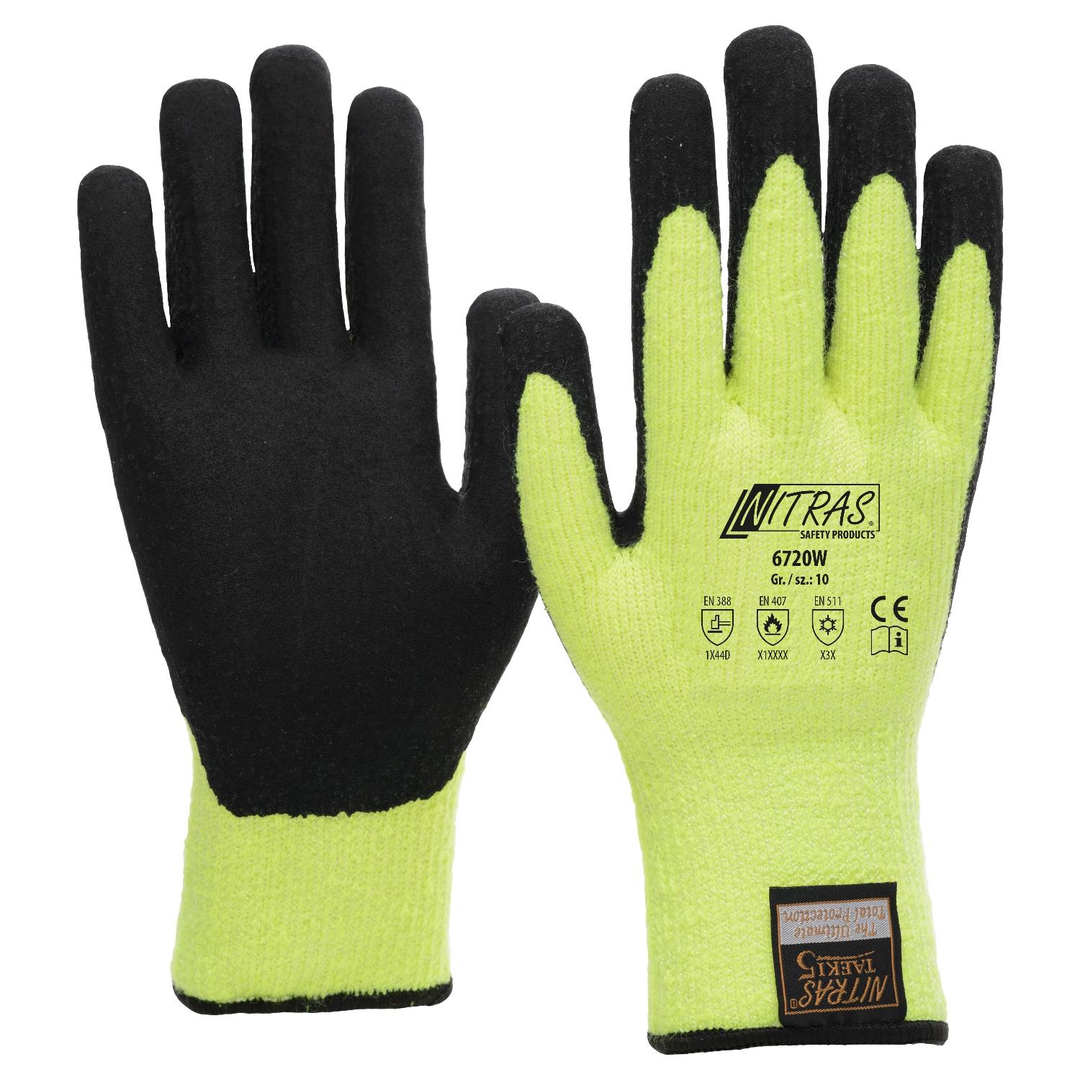 NITRAS Winter-Cut Schnittschutzhandschuh Strick m.Latexbesch. Cut 5, Gr. 8