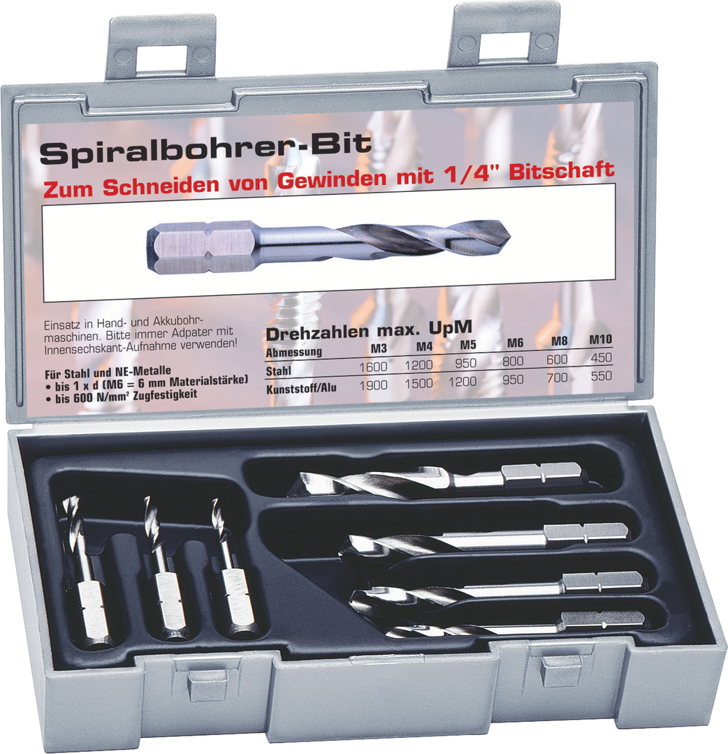 FORMAT Spiralbohrer Bit HSS geschliffen Satz 7-teilig 2-8mm