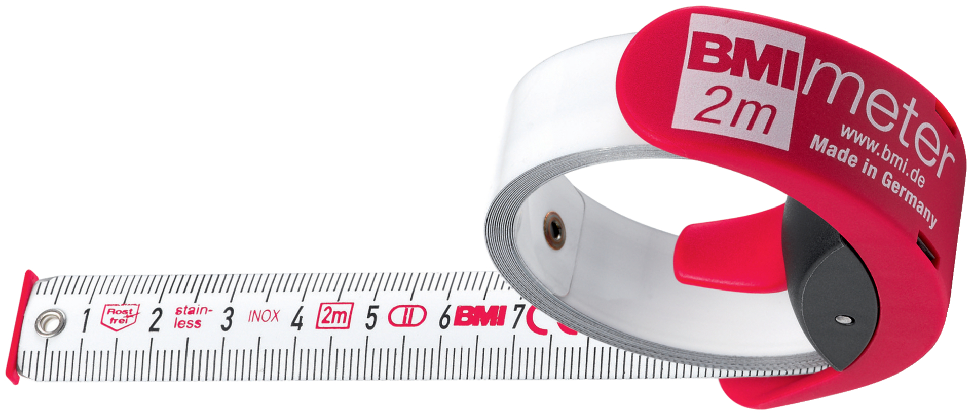 Taschenbandmaß BMImeter 3mx16 Stopper u. Gürtelclip BMI