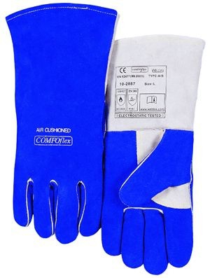WELDAS Blauer COMFOFLEX Handschuh aus Spaltrindleder Nr. 10-2087 Gr. XL