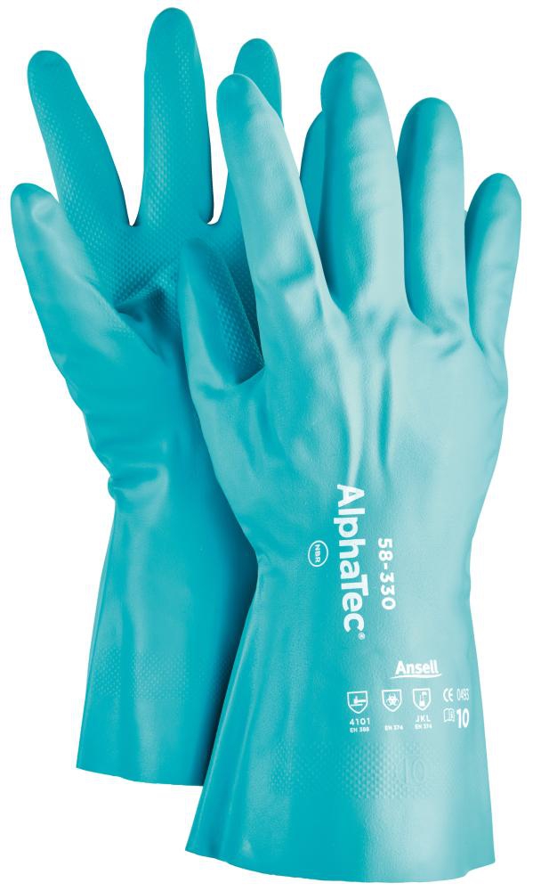 Handsch. AlphaTec 58-330, Nitril, grün, Gr. 8