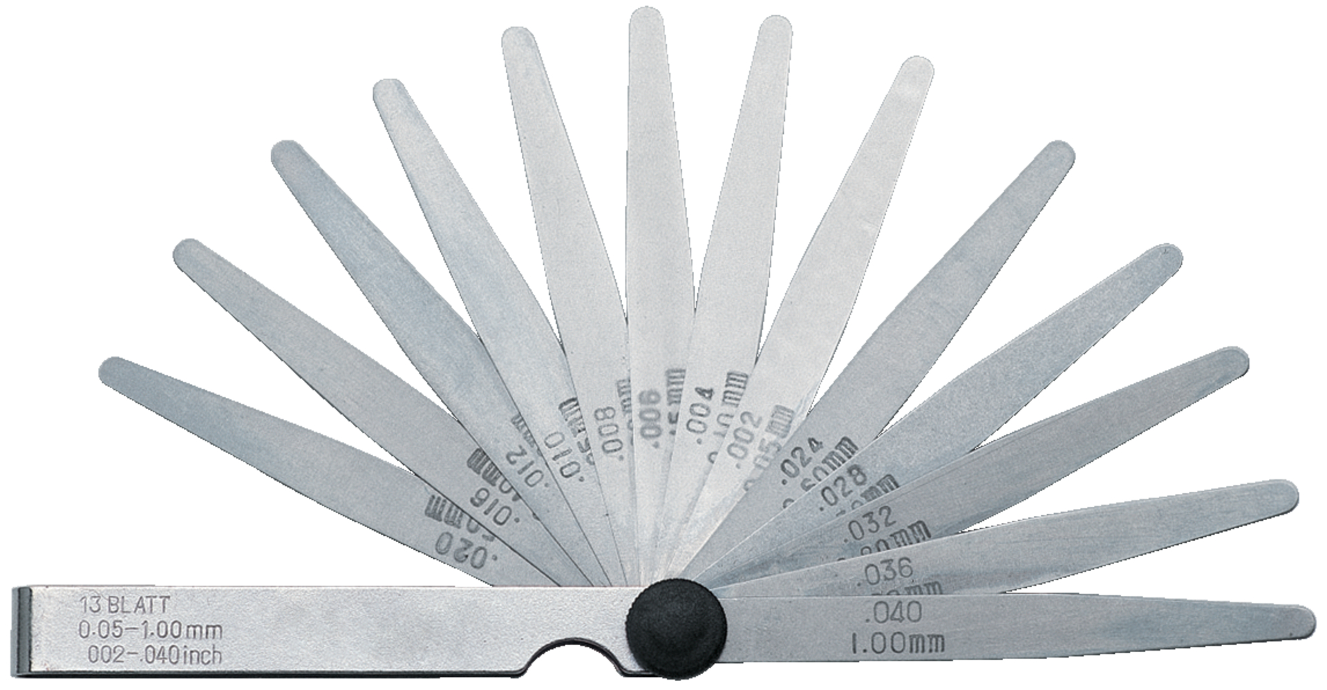 FORMAT Präzisions-Fühlerlehre 20 Bl. 0,05-1,0 mm Stahl
