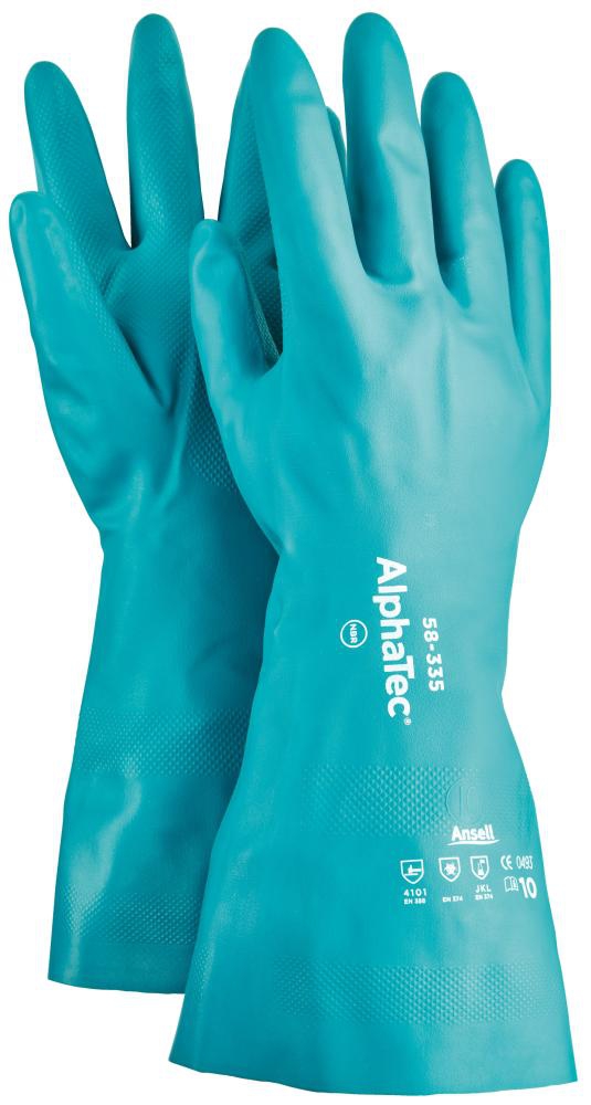 Handsch. AlphaTec 58-335, Nitril, grün, Gr. 7