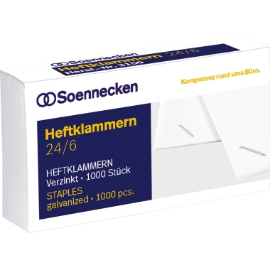 SOENNECKEN Heftklammern 3151 24/6 verzinkt 1.000 St./Pack.