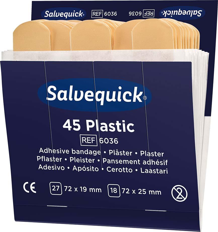 SALVEQUICK Nachfüllpack 6x45 Pflaster, wasserabweisend