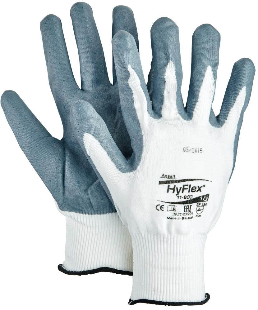 ANSELL Mehrzweck-Handschuh HyFlex 11-800 Gr. 11, weiß/grau