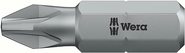 WERA Bit für Kreuzschlitzschrauben PZ 1/4", PZ 1 x 25 mm, zähhart