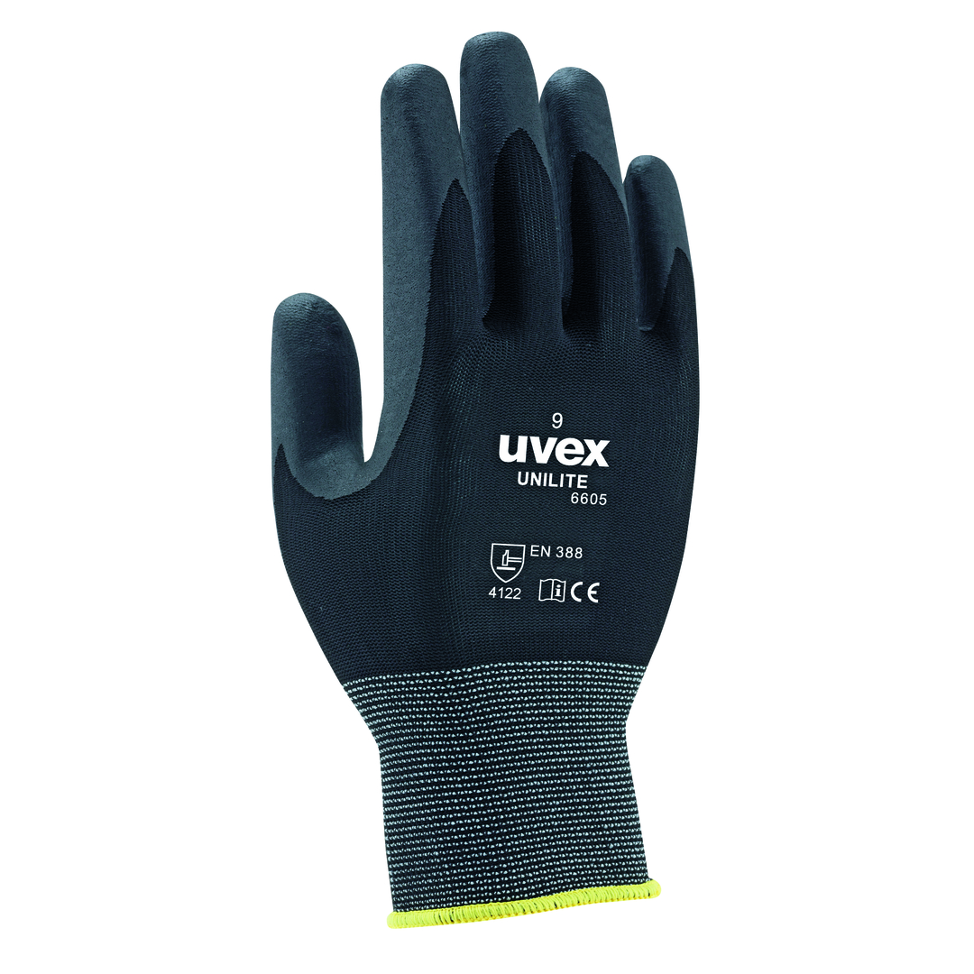 UVEX Montage-Handschuh unilite 6605 Gr. 11 Nitrilschaum schwarz, 6057.3
