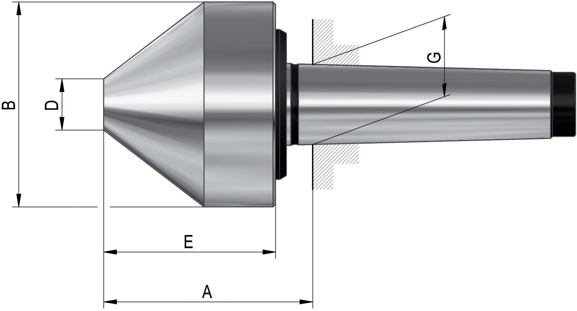 RÖHM Zentrierkegel mitlaufend 618 - 75 Gr. 174 A MK 5