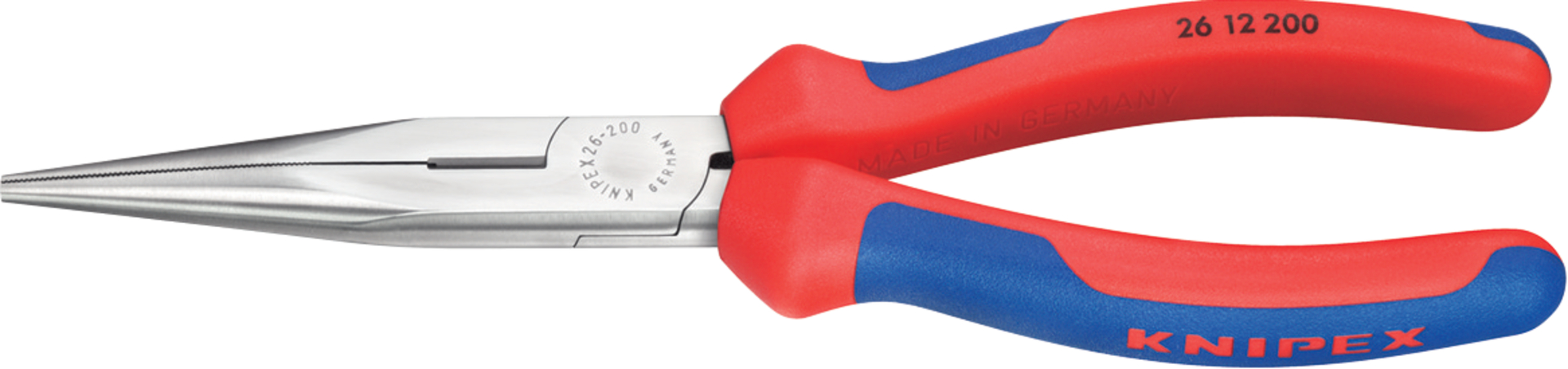 KNIPEX 26 12 200 Flachrundzange Schneide Mehrk. schwarz atra. 200 mm