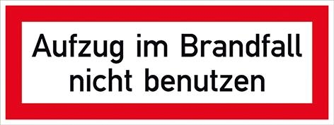Brandsch-Schild Alu Aufzug Brandf.148x52mm