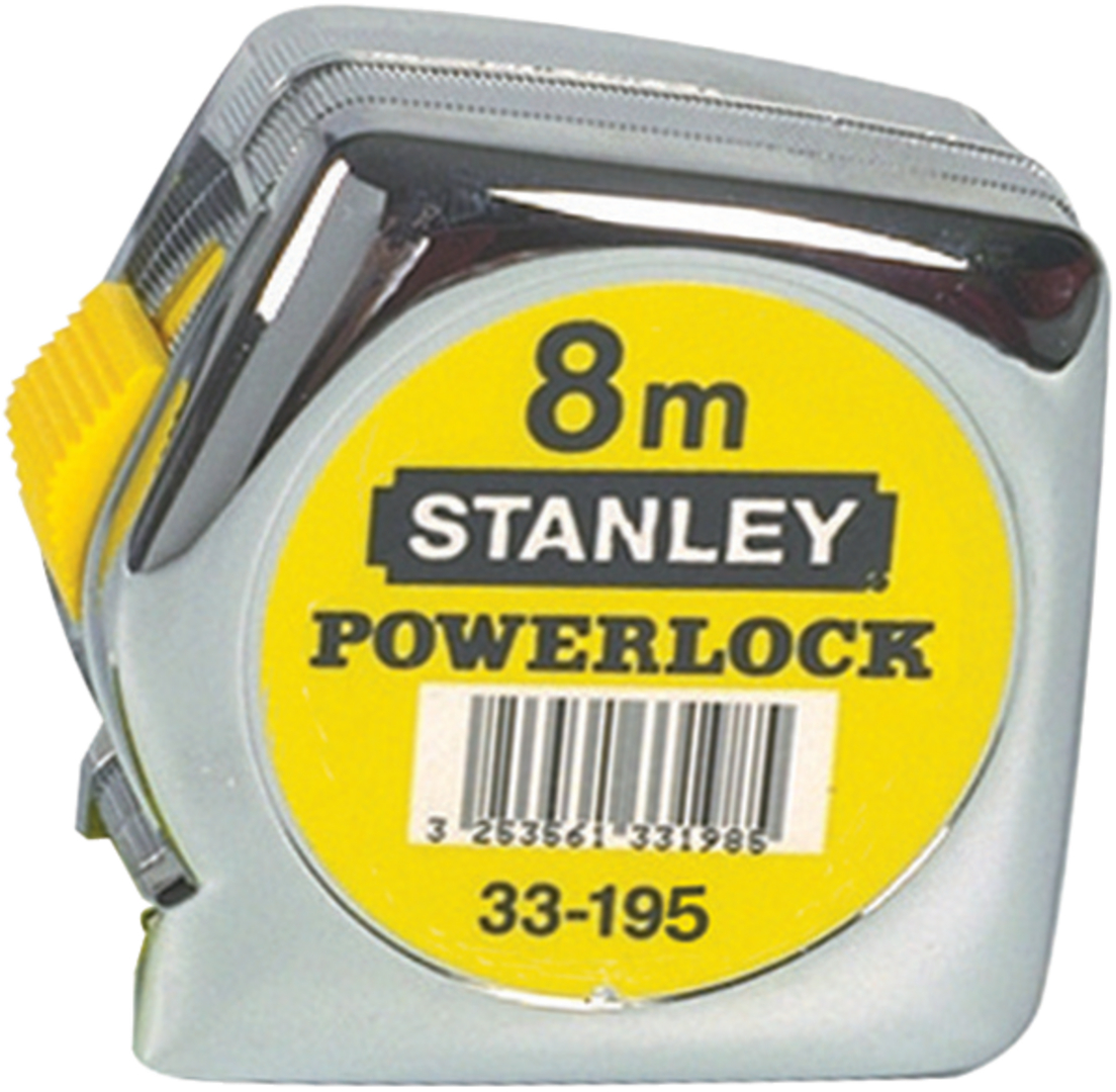 STANLEY Taschenbandmaß Powerlock mit Kunststoffgehäuse 10 m 25 mm breit