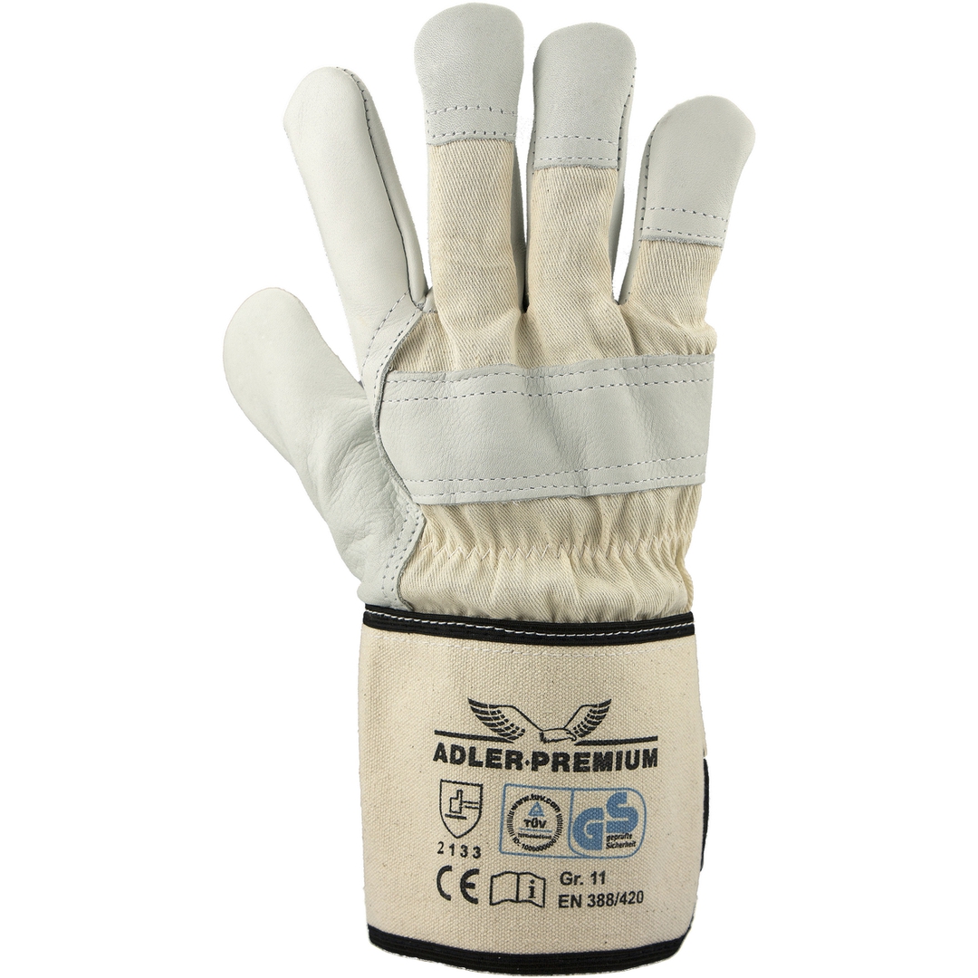 Top Rindvolllederhandschuh ADLER Premium EN 388(2.2.4.3) natur, Gr. 10