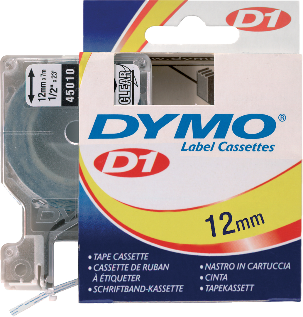 45013 Schriftbänder schwarz/weiss 12mmx7m Dymo