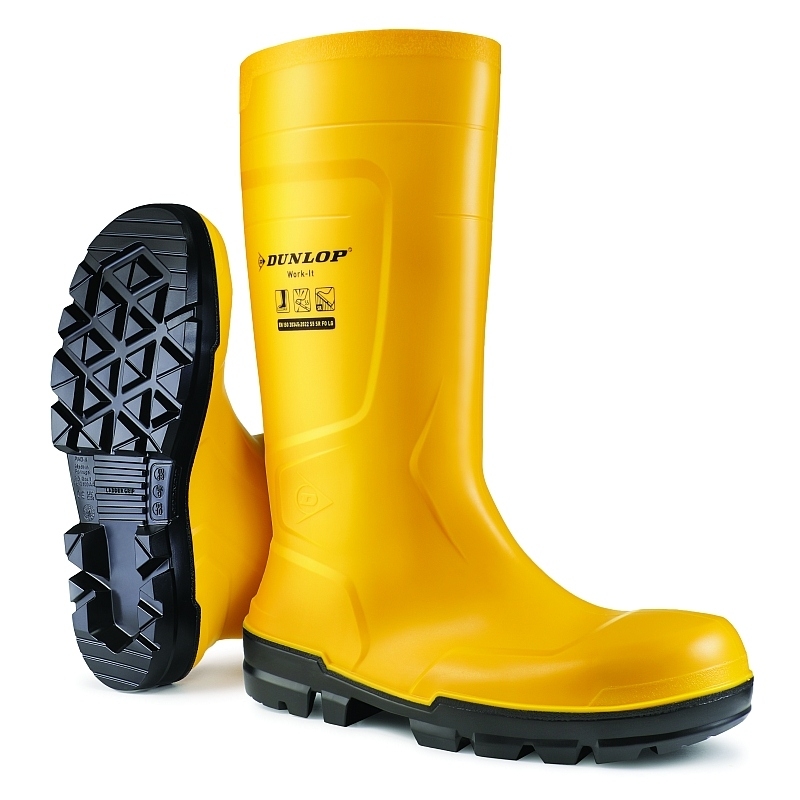 DUNLOP Sicherheits-Stiefel Work-It Full Safety Gr. 35 PVC gelb S5 SR, NB2JF01