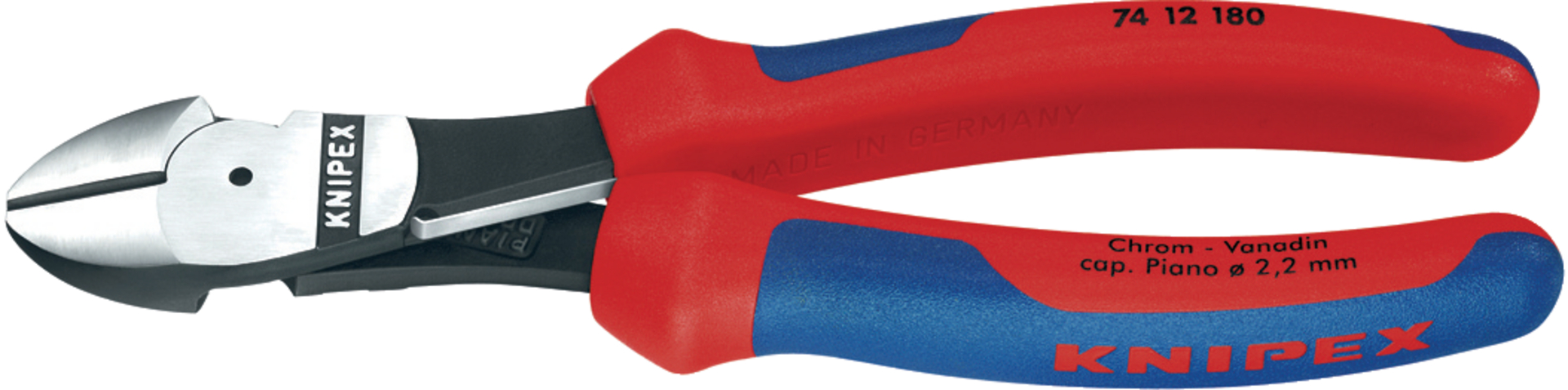 KNIPEX 74 12 160 Kraft-Seitenschneider Mehrko.-Hülle schwarz atram. 160 mm