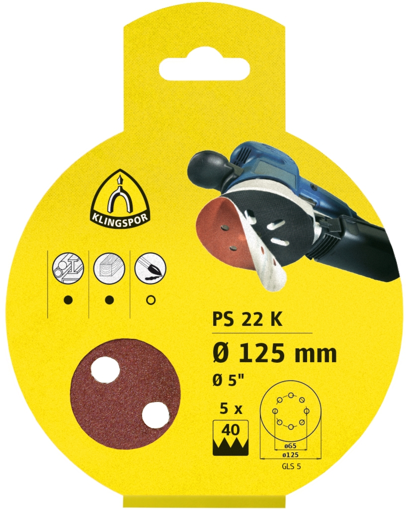 KLINGSPOR PS 22 K Scheiben kletthaftend Set 150 mm Lochf. GLS51, SB