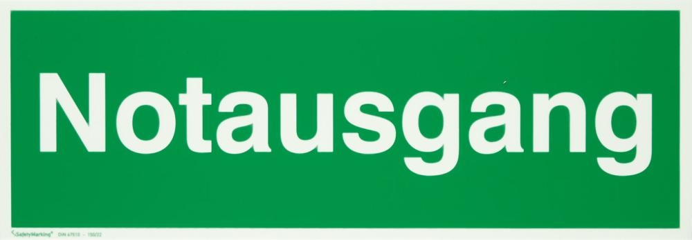 Sicherheitsschild Alu Notausgang 400x140