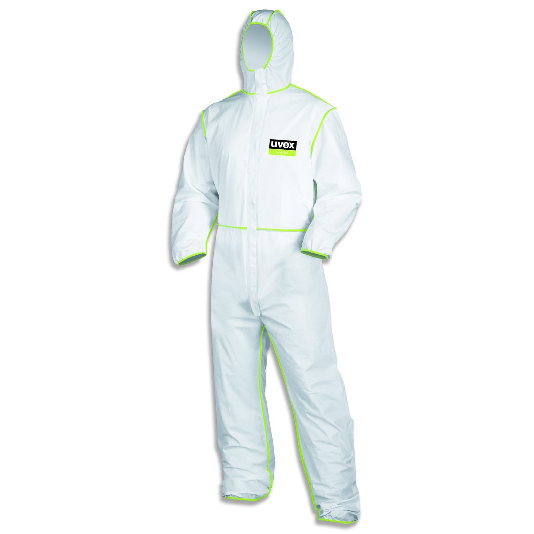 UVEX sil-Wear Einwegoverall 9877 Typ 5/6 weiß/lime, Gr. L