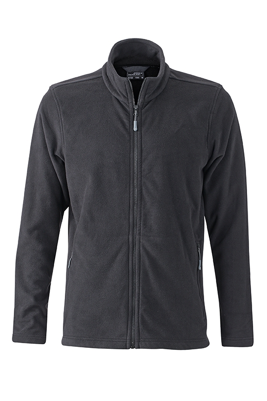JN Mens Basic Fleece Jacket JN766 100%PES, carbon, Größe L