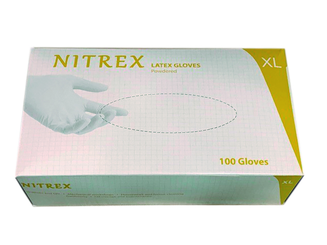 LATEX - Einmalhandschuh GEPUDERT mit Rollrand (Box a 100 Stk.) Gr. 7 (S)
