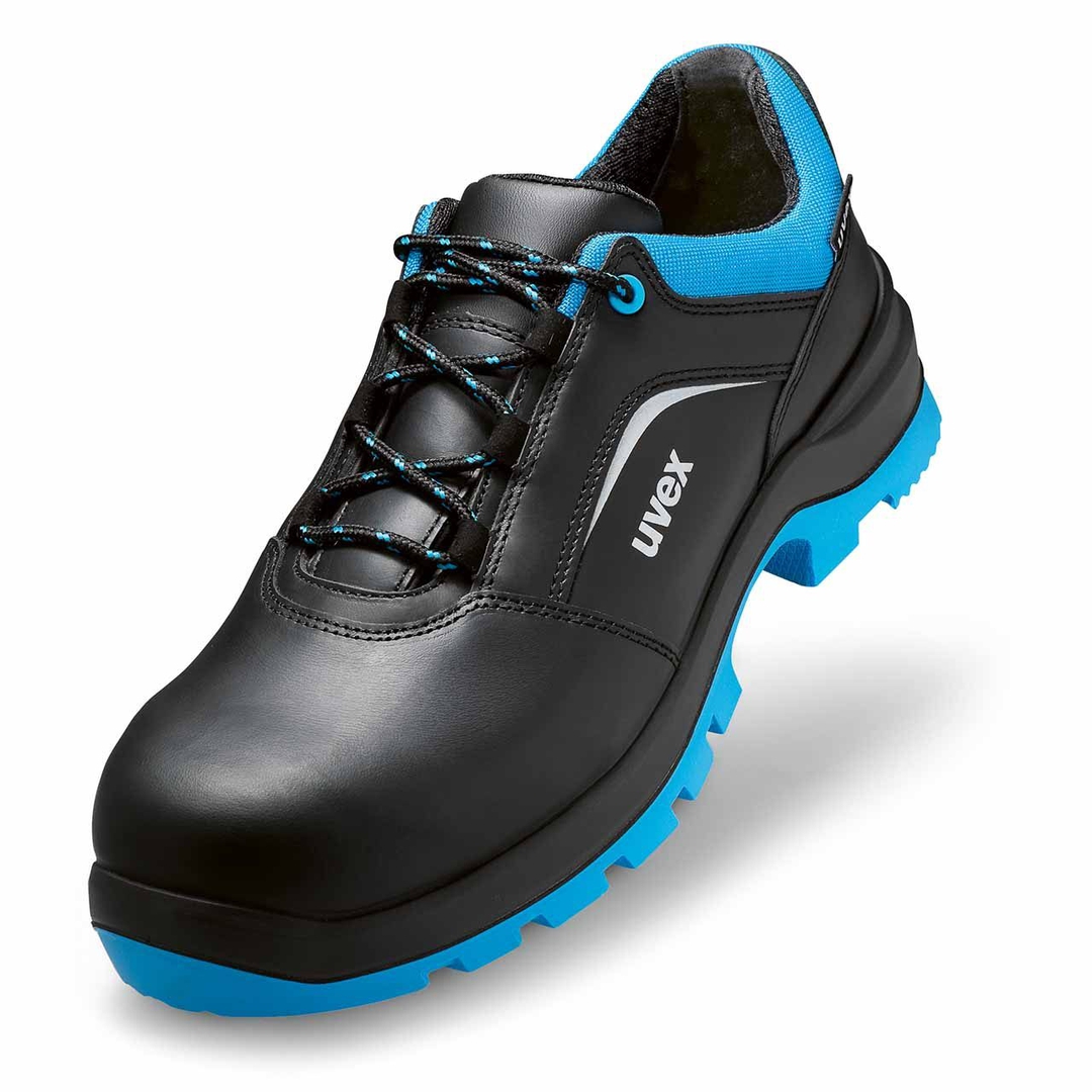 UVEX 2 xenova Sicherheits-Halbschuh Gr. 45 W10 S2 ESD SR schwarz/blau 9555.7