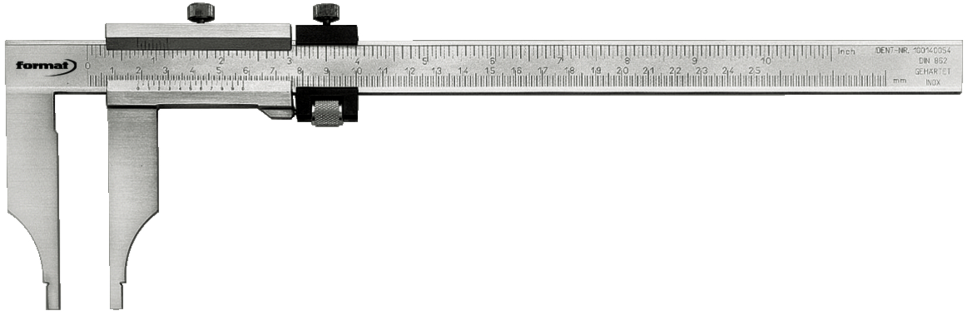 FORMAT Werkstattmessschieber o. Spitzen mit Feineinst.1/20 500x150 mm