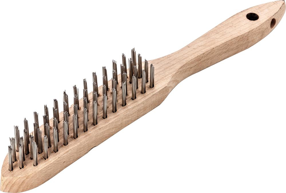LESSMANN Handdrahtbürste V4A glatt 4-reihig 0,3mm