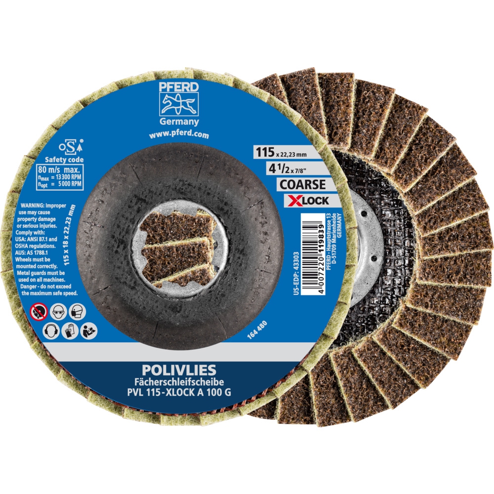 PFERD Polivliesscheibe X-LOCK 115mm PVL A 100 G