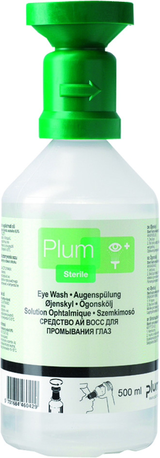 PLUM Augenspülflasche 500ml (0,9 % Natriumchloridlösung)