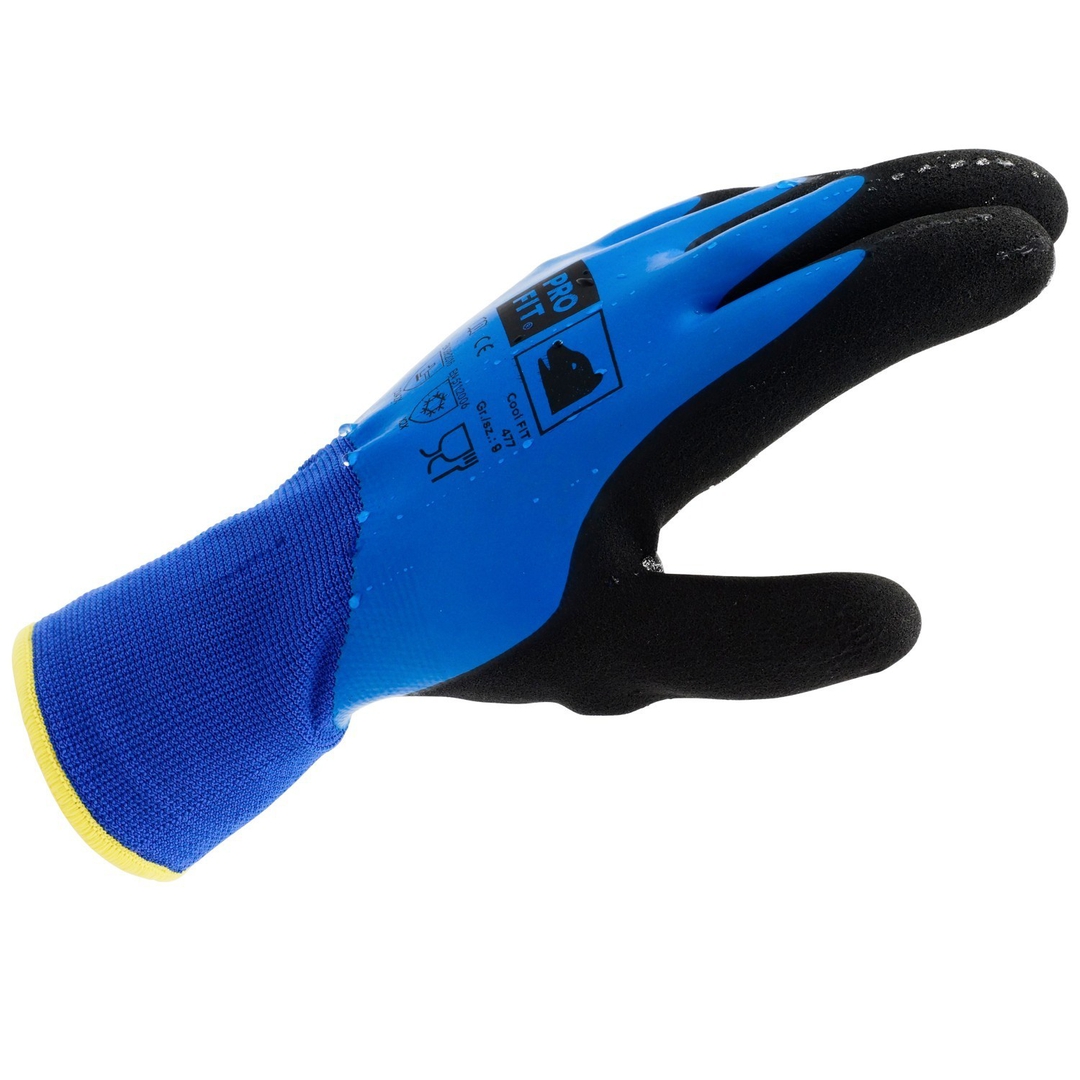 PRO FIT Kälteschutzhandschuh AbsolutCool Latex, blau/schwarz, Gr. 8