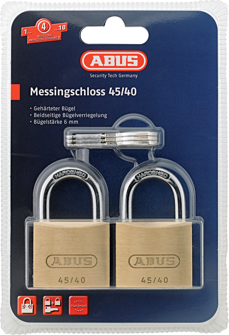 Vorhangschloss Triples SB Messing Zyl.