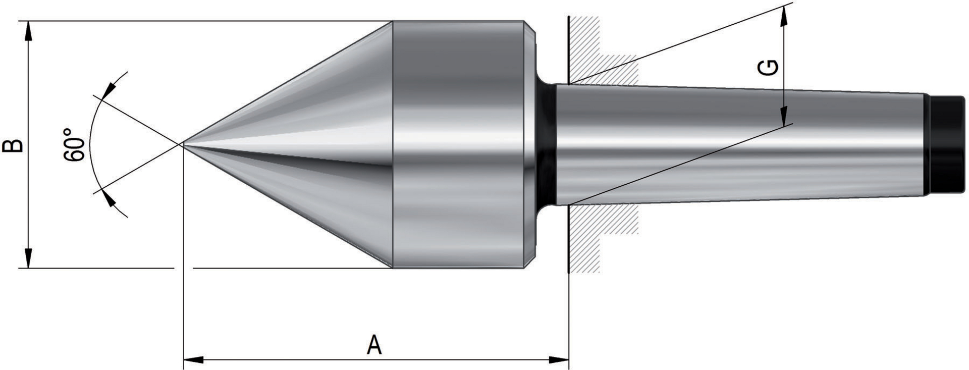 RÖHM Zentrierkegel mitlaufend 627 Gr. 274 MK 4