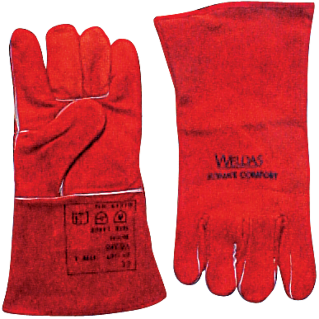 WELDAS Schweißerhandschuh RED 34cm lang BW gefüttert, Flügeldaumen Gr. L