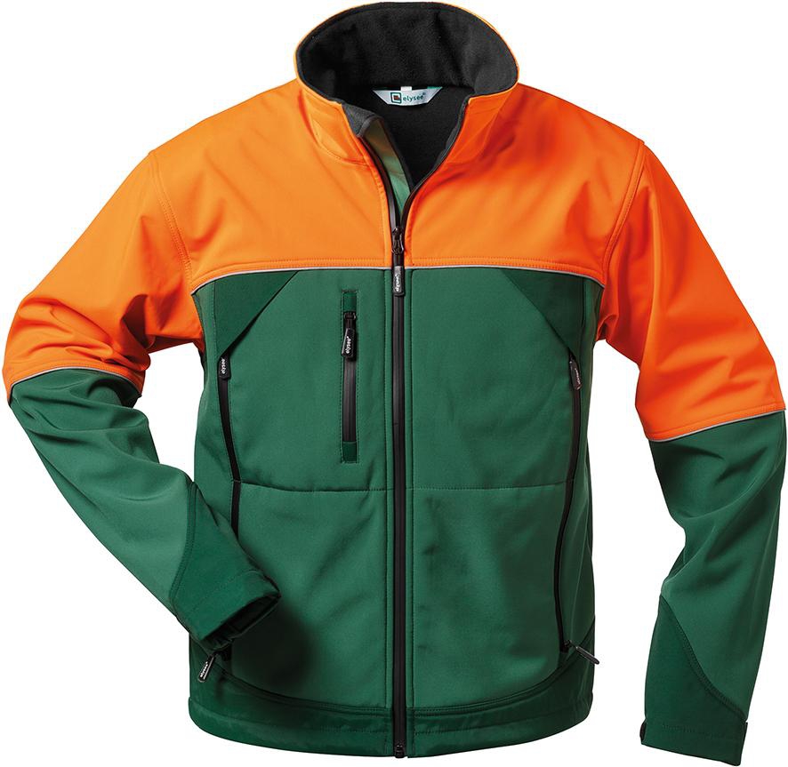 Forstjacke Sanddorn, Soft shell,Gr.S,grün/orange