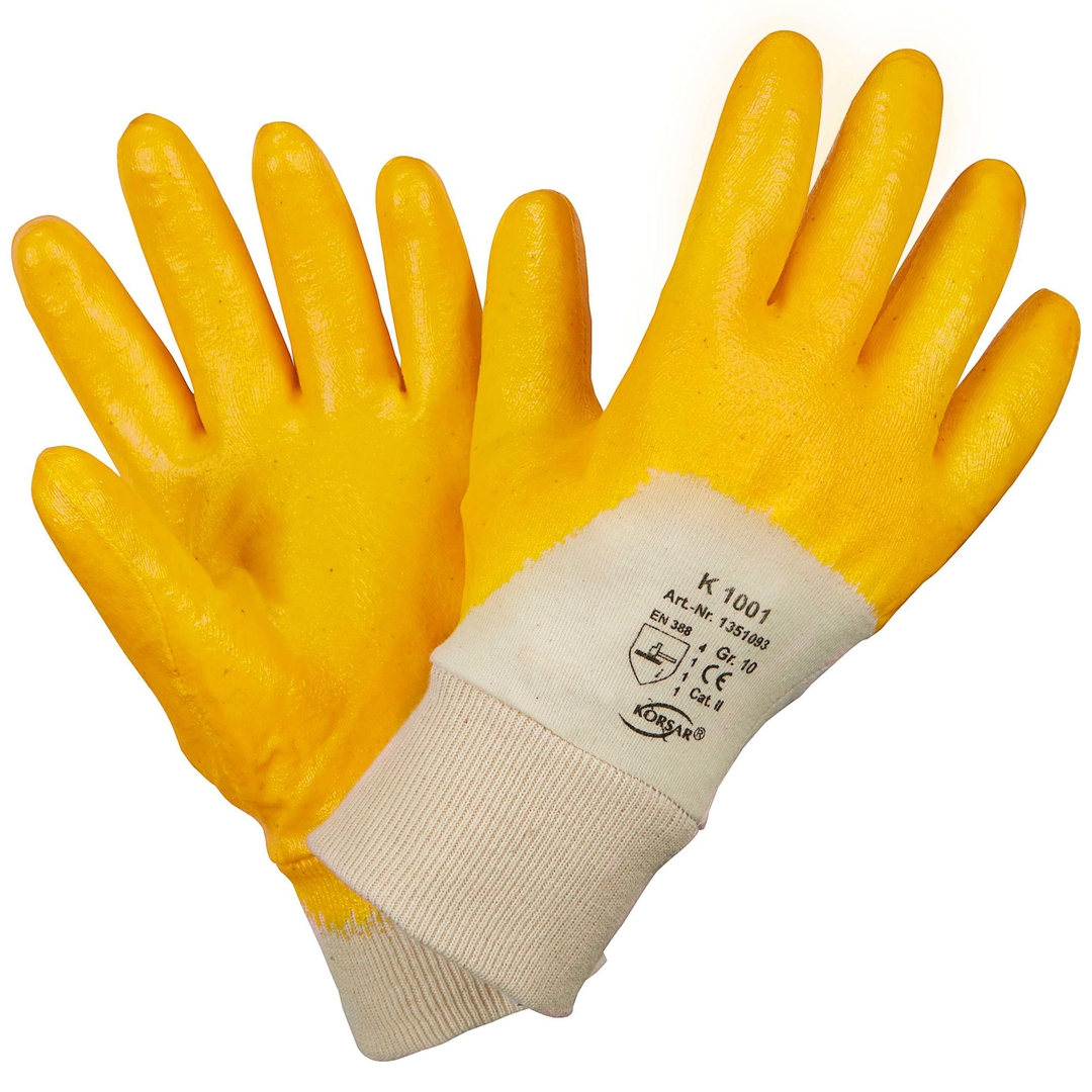 KORSAR Nitril Handschuh gelb K1001 BW-Trikot  Größe: 8