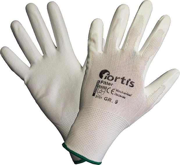 Handsch.Fitter,PU/Nylon, GR. 8, weiß, FORTIS