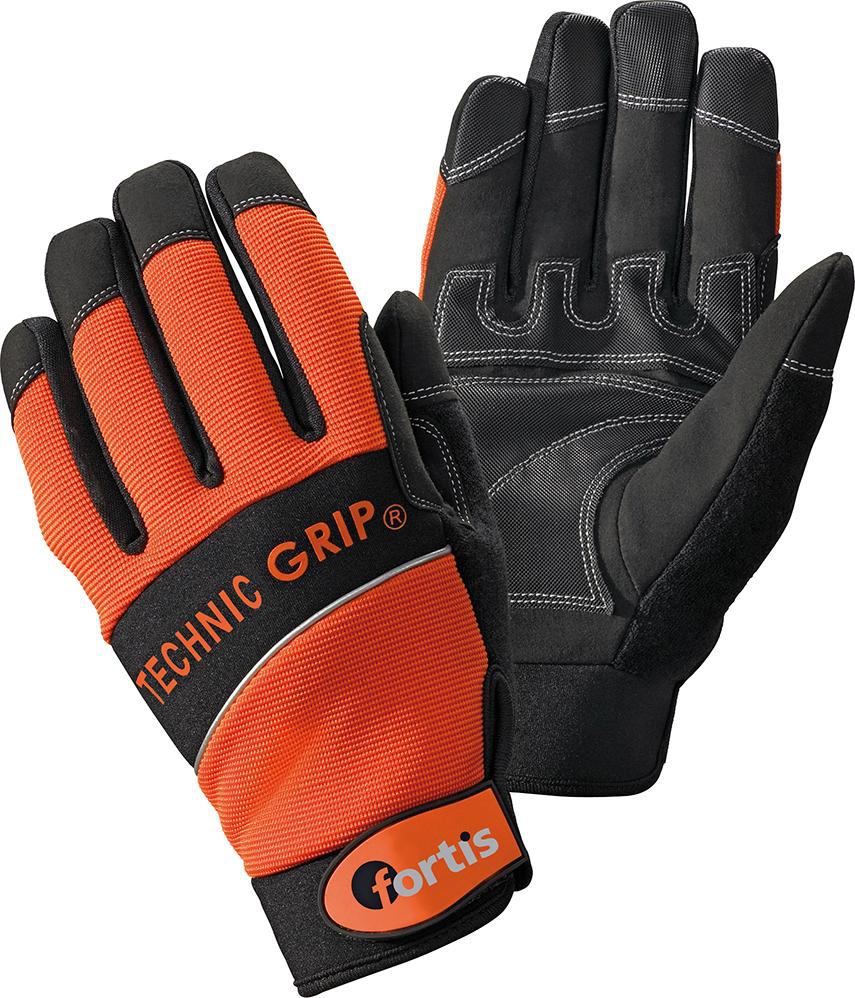 Handschuh TechnicGrip,Gr. 8,orange/schwarz,FORTIS