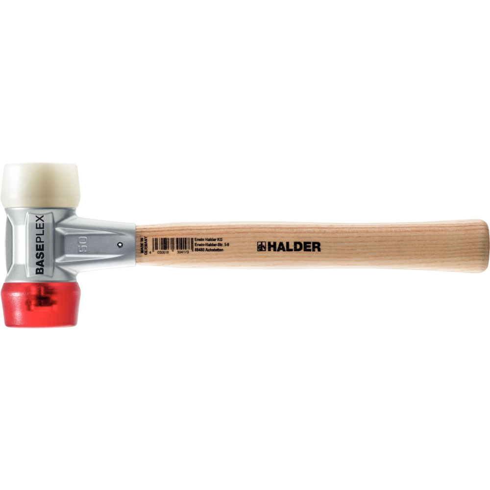 HALDER Schonhammer mit Einsätzen Celluloseacetat und Nylon,BASEPLEX, 40mm