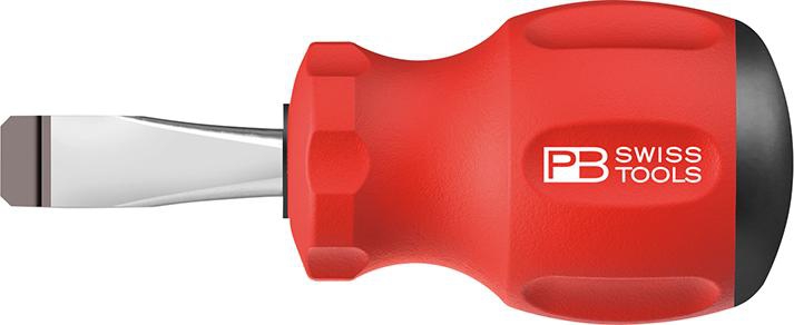 PB Swiss Tools Schraubendreher Stubby Schlitz 6,5x1 x 30mm, SwissGrip