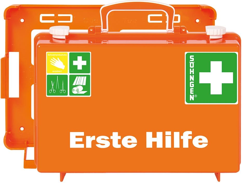 SÖHNGEN Erste-Hilfe-Koffer QUICK-CD Inhalt Standard nach DIN 13 157, orange