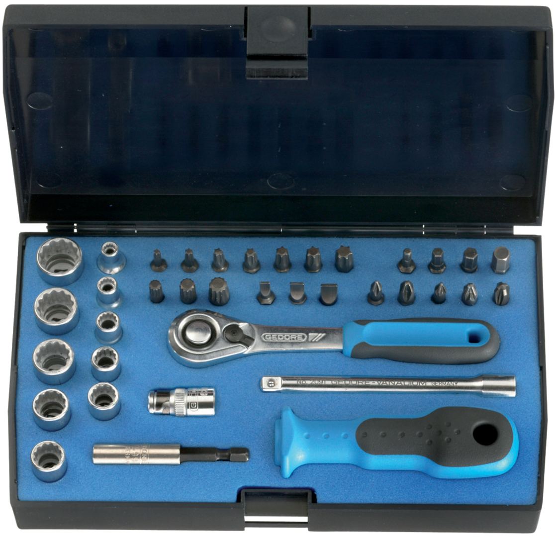 GEDORE Steckschlüssel-Satz 1/4" 37-tlg UD-IN-IS-PH-PZ-TX, D 20 KMU-20, 1822373