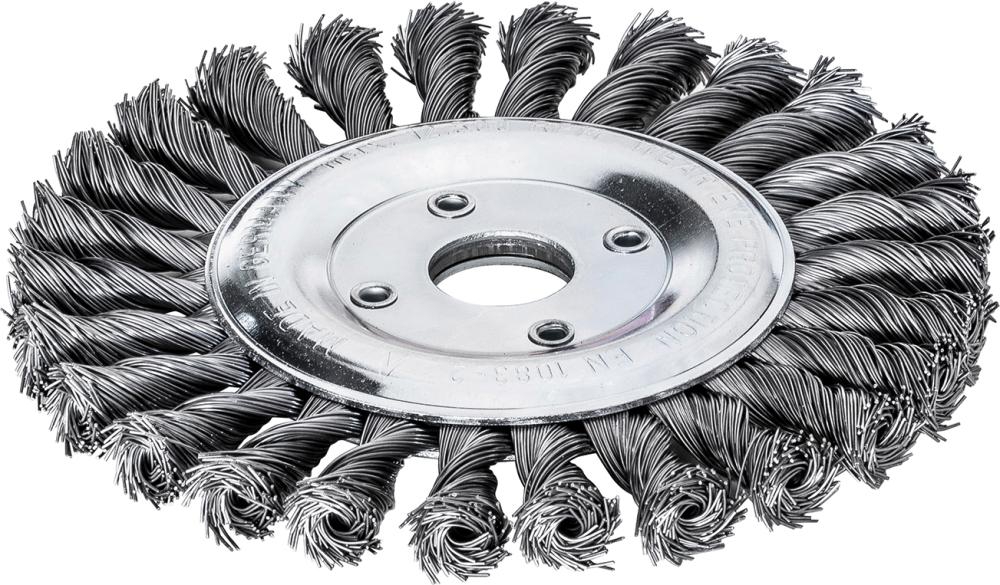LESSMANN Rundbürste Stahldraht 178x14mm, gezopft 0,5mm