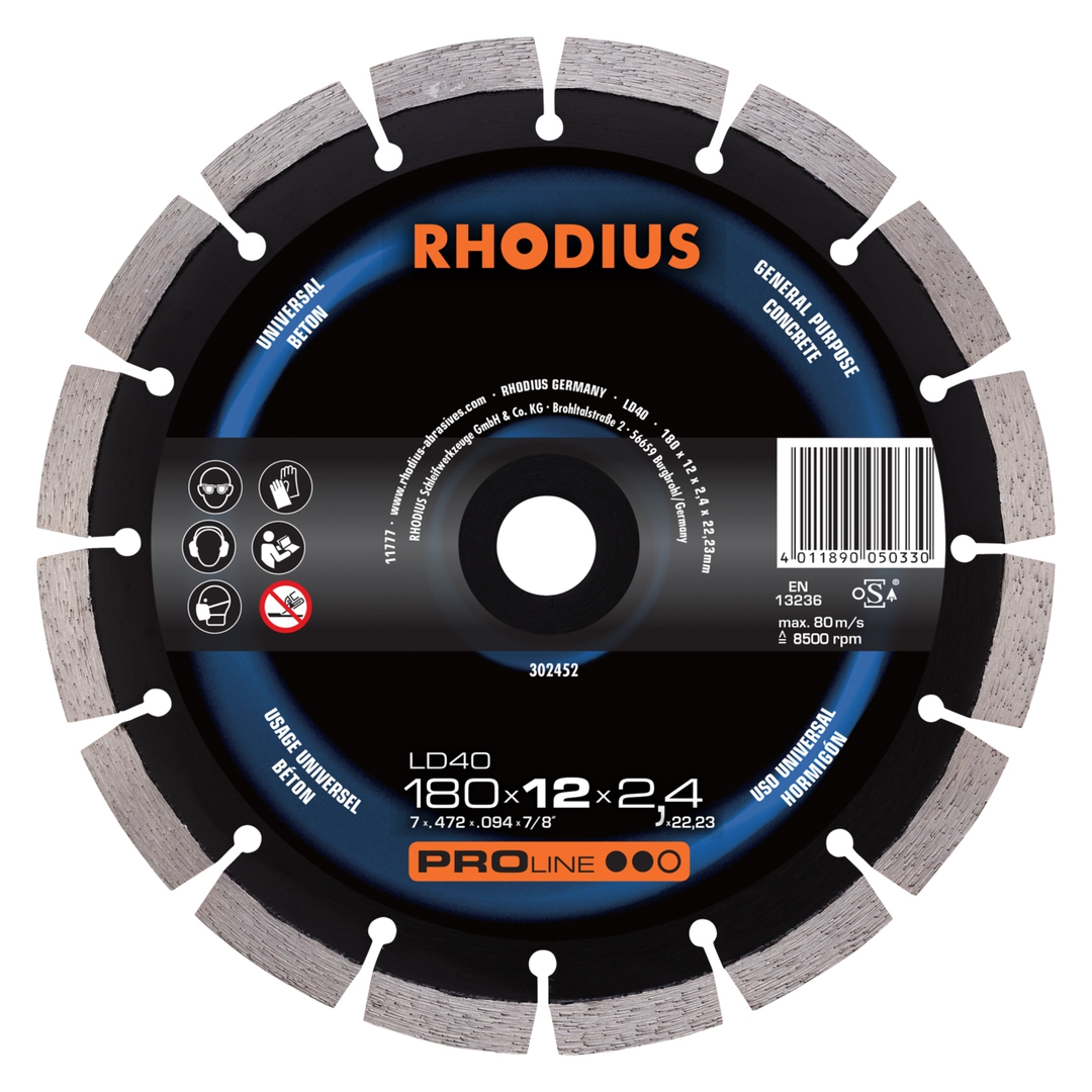 Rhodius Diamanttrennscheibe LD40 230mm 2er Pack inkl. Gratis Messer