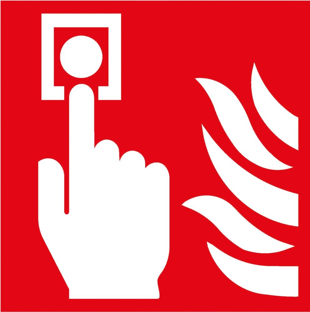 Rettungsschild Fol Brandmeld. 150x150mm