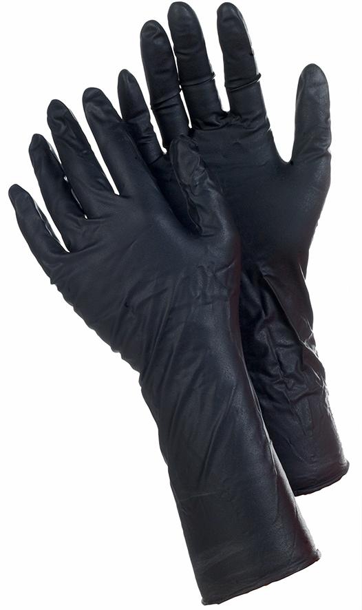 TEGERA Laborhandschuh 849, 30 cm,schwarz Nitril puderfrei, Gr. 7 50 Stck/Box
