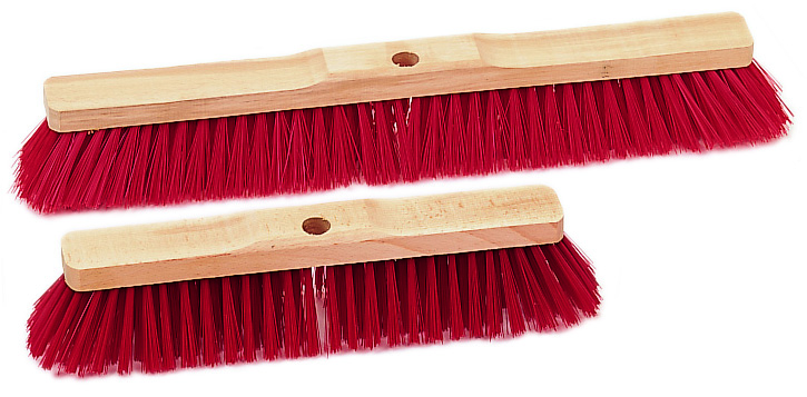 Hofbesen, Kunststoff, Rot, 6-Reihig 60 cm