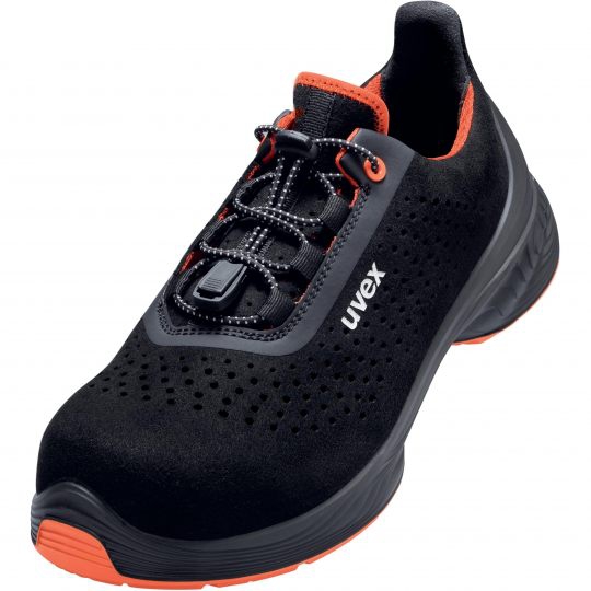 UVEX 1 G2 Sicherheits-Halbschuh gelocht Gr. 47 W11 S1 ESD SR schw/rot 6846.8