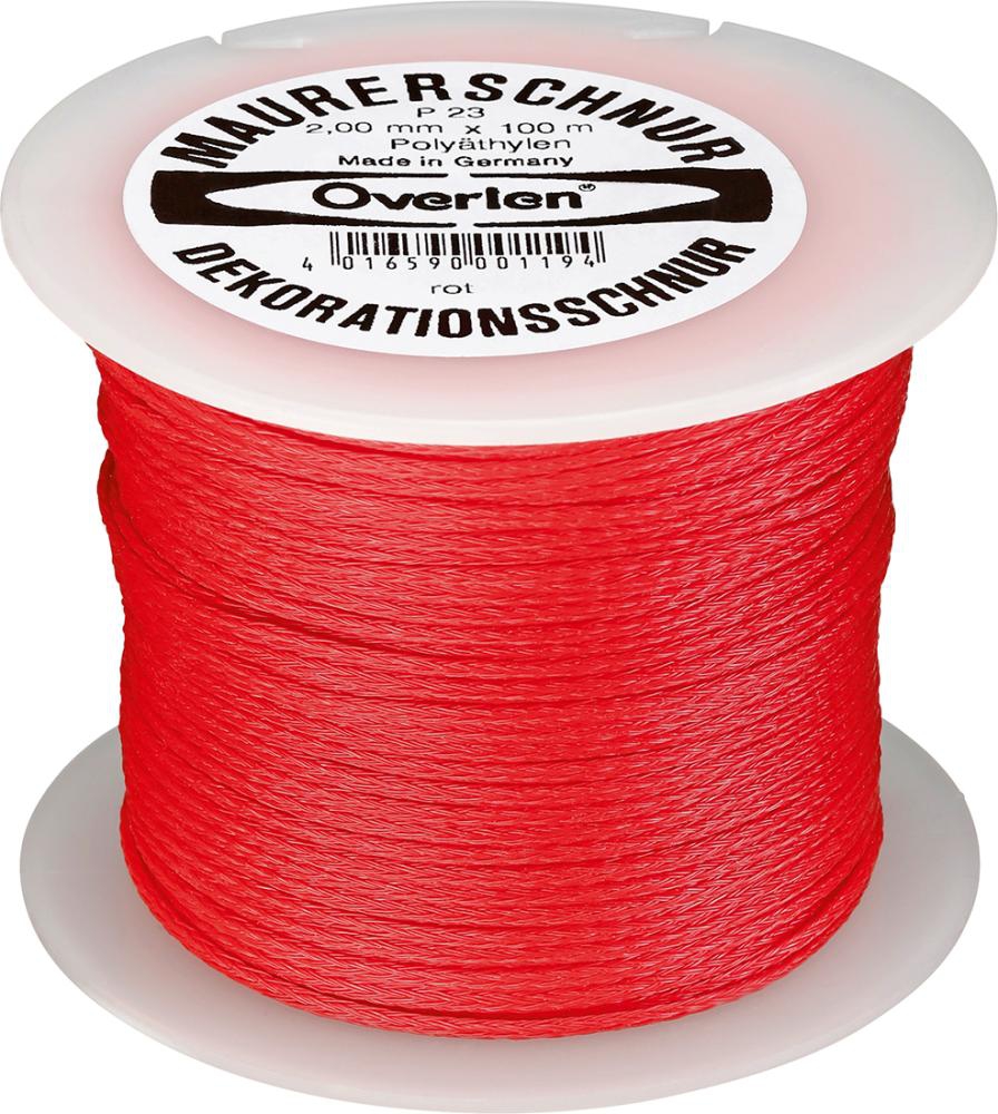 OVERMANN Maurerschnur, PE 100mx2,0mm, rot