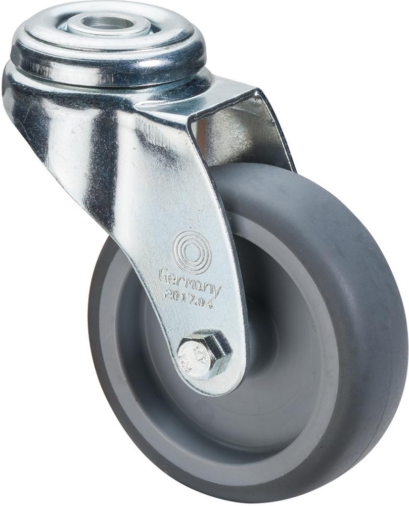 Lenkrolle  50mm Stahlbl verz Gummirad